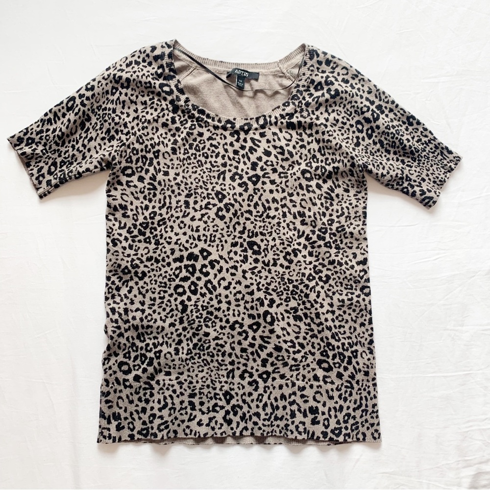 Black and Brown Cheetah/Leopard Print Knitted Top
